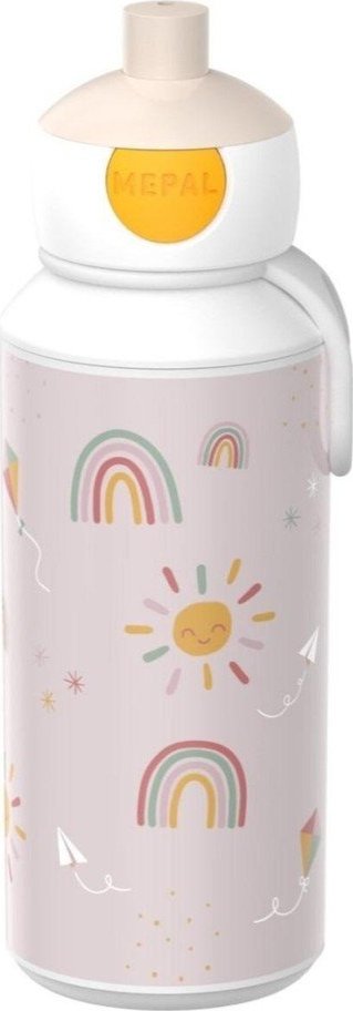 Béžová plastová dětská lahev 400 ml Sunshine & Rainbow – Mepal Mepal
