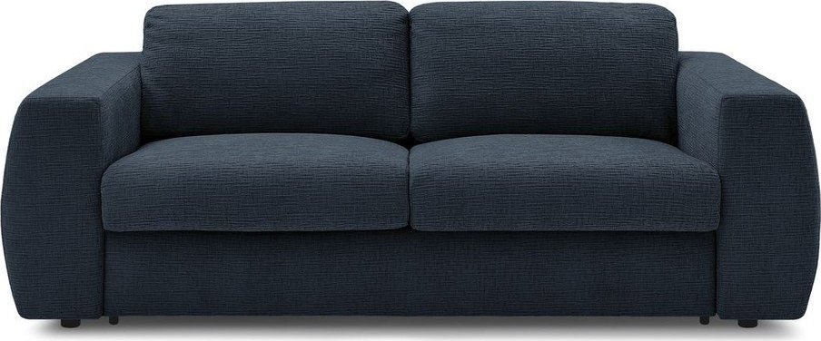 Tmavě modrá žinylková pohovka na každodenní spaní/rozkládací 240 cm Hugo – Bobochic Paris Bobochic Paris