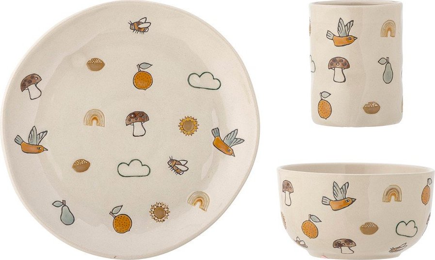 Kameninová dětská jídelní sada 3 ks Agnes – Bloomingville Mini Bloomingville Mini