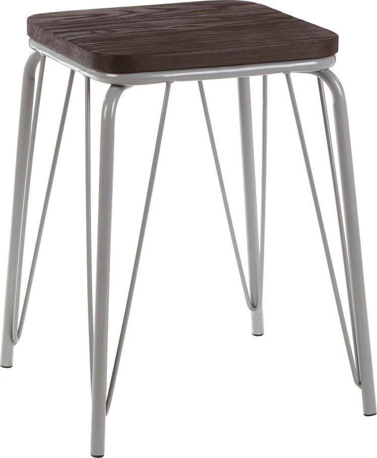 Šedá/v tmavě přírodní barvě stolička z jilmového dřeva District – Premier Housewares Premier Housewares