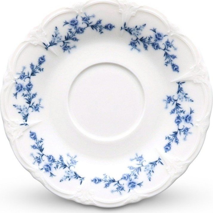 Bílý/modrý porcelánový podšálek ø 16