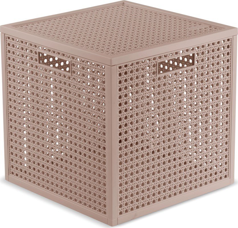 Starorůžový úložný box s víkem z recyklovaného plastu 28x28x28 cm Kaya Cube – Curver Curver