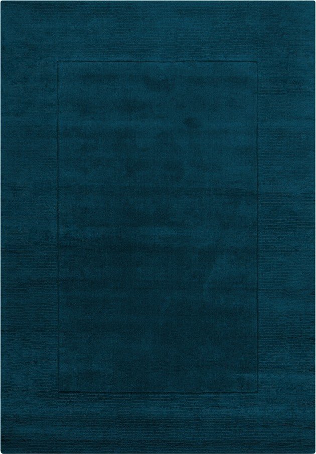 Tmavě modrý ručně tkaný vlněný koberec 160x230 cm Textured Wool Border – Flair Rugs Flair Rugs