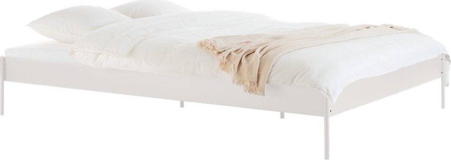 Bílá ocelová dvoulůžková postel bez čela s roštem 140x200 cm Eton Basic – noo.ma NOO.MA