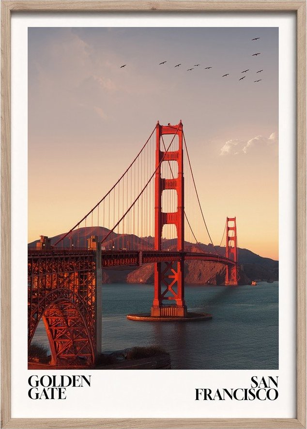 Tištěný obraz s rámem 50x70 cm Golden Gate – Styler Styler