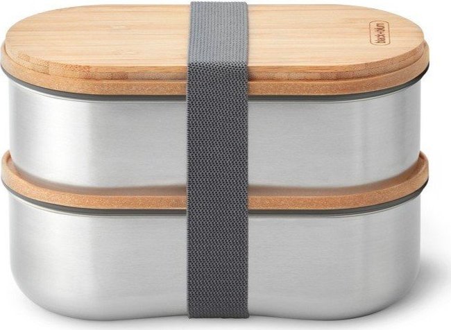 Dělený svačinový box 2 ks Bento – Black + Blum Black + Blum