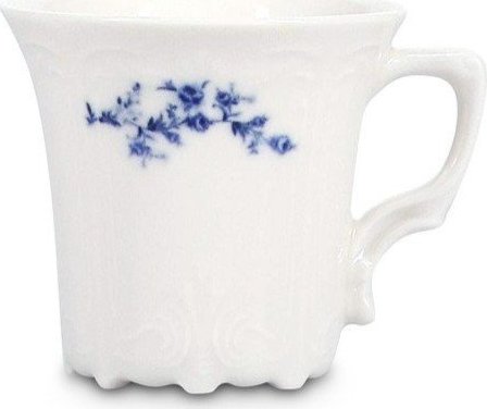 Bílý/modrý porcelánový šálek na espresso 110 ml Retro – BonBistro BonBistro
