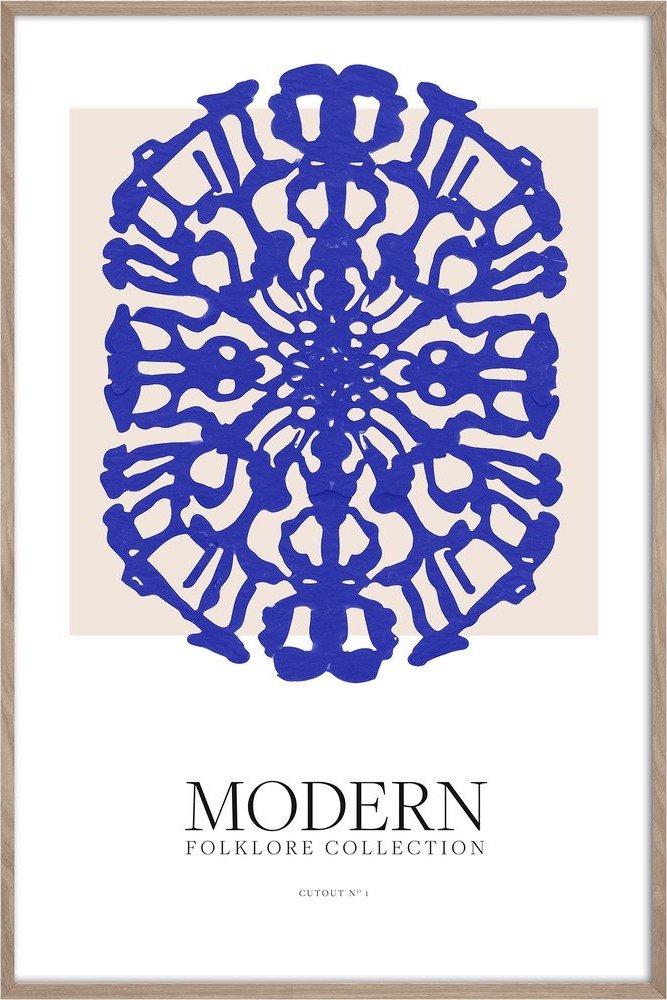 Tištěný obraz s rámem 60x90 cm Blue Folklore – Styler Styler