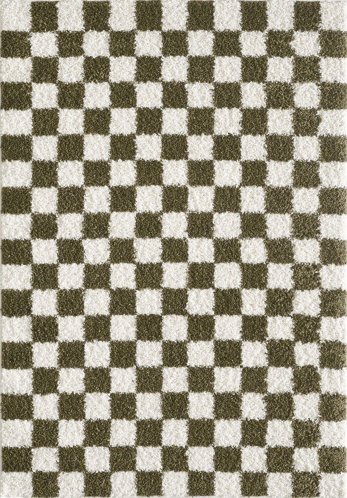 Tmavě zelený/krémový koberec 120x170 cm Grida – ESTE Este
