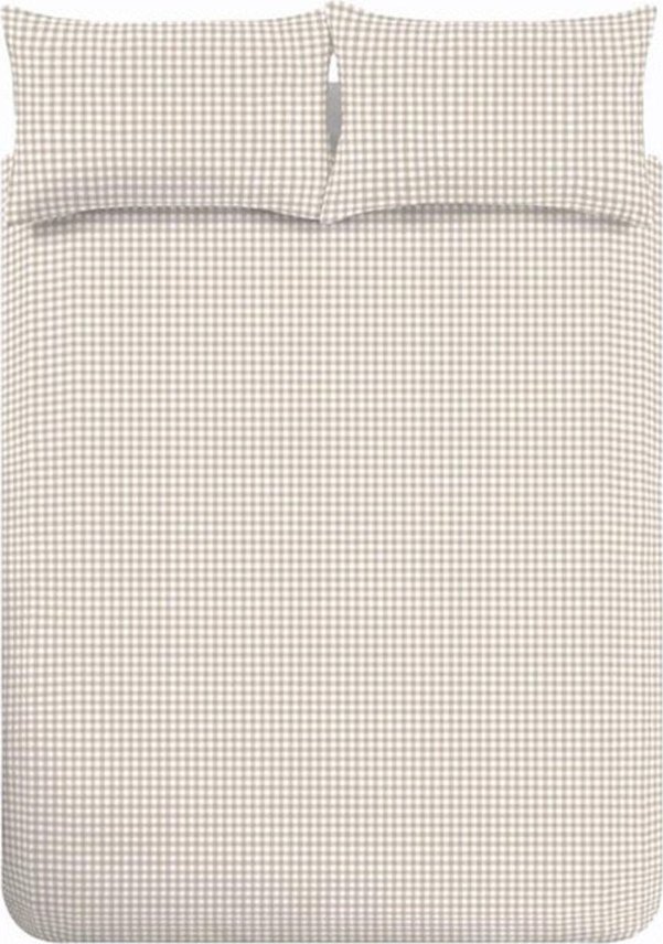Béžové 3dílné povlečení na dvoulůžko/prodloužené 230x220 cm Bamford Gingham Check – Catherine Lansfield Catherine Lansfield