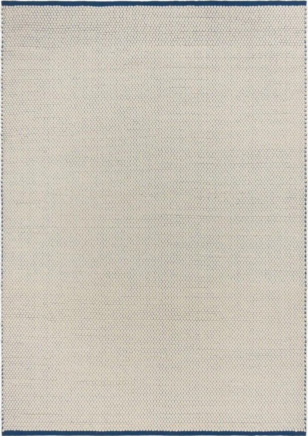 Modrý/béžový ručně tkaný vlněný koberec 140x200 cm Lenu – noo.ma NOO.MA