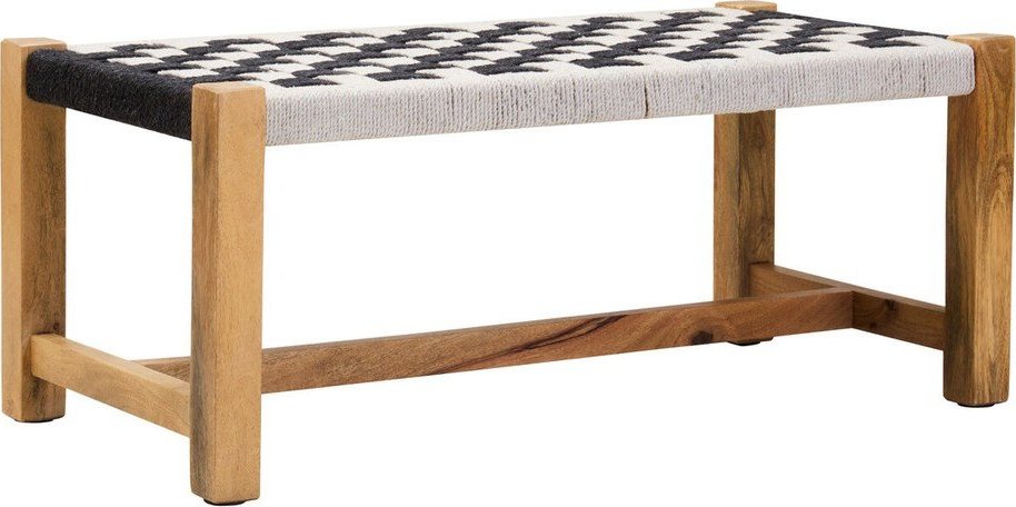 Černobílá dřevěná lavice Satna – Premier Housewares Premier Housewares