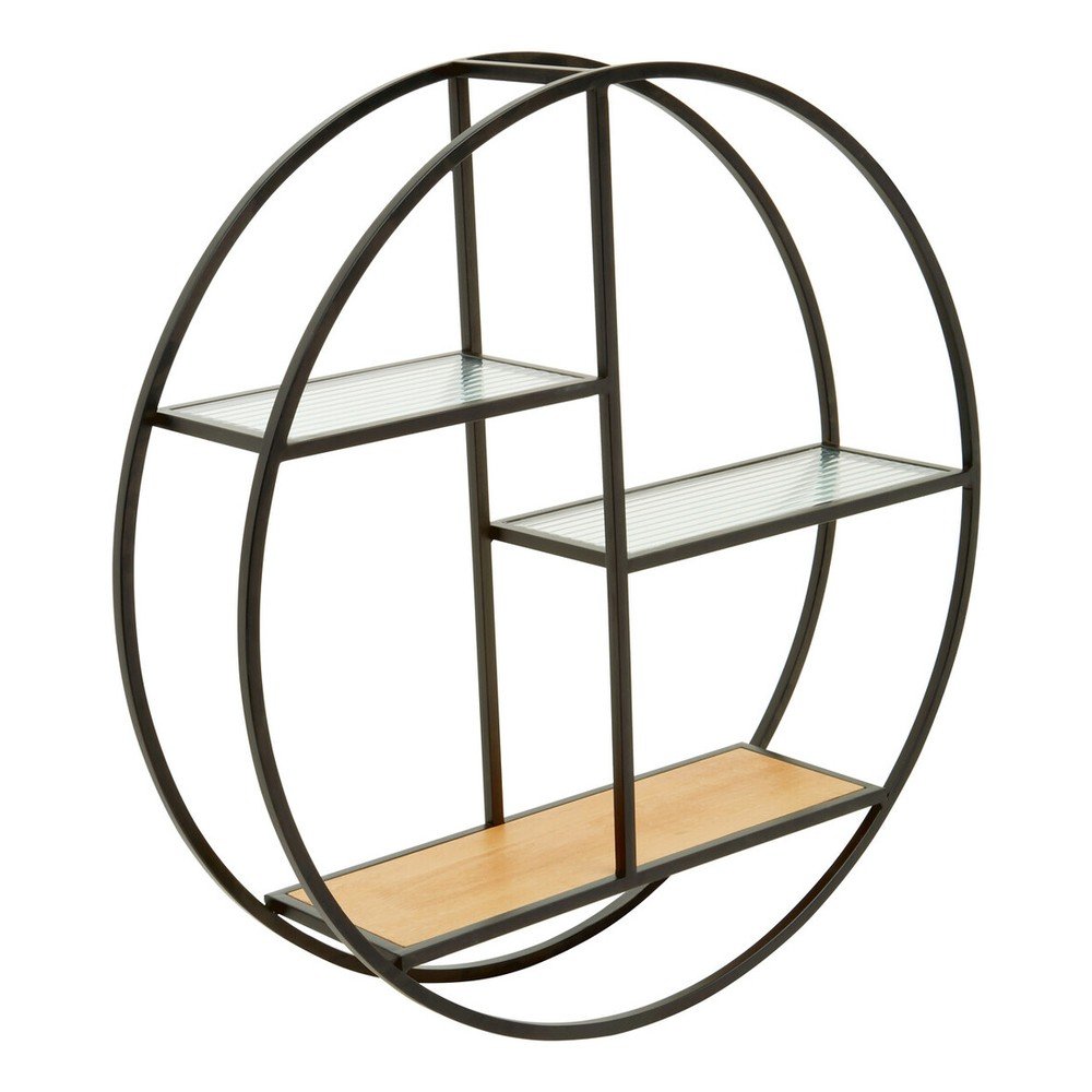 Černá/v přírodní barvě patrová kovová police 61 cm Mataram – Premier Housewares Premier Housewares