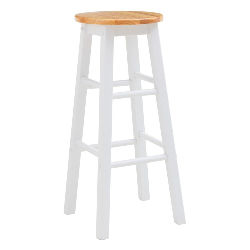 Bílá/v přírodní barvě barová stolička z kaučukového dřeva (výška sedáku 74 cm) Chester – Premier Housewares Premier Housewares