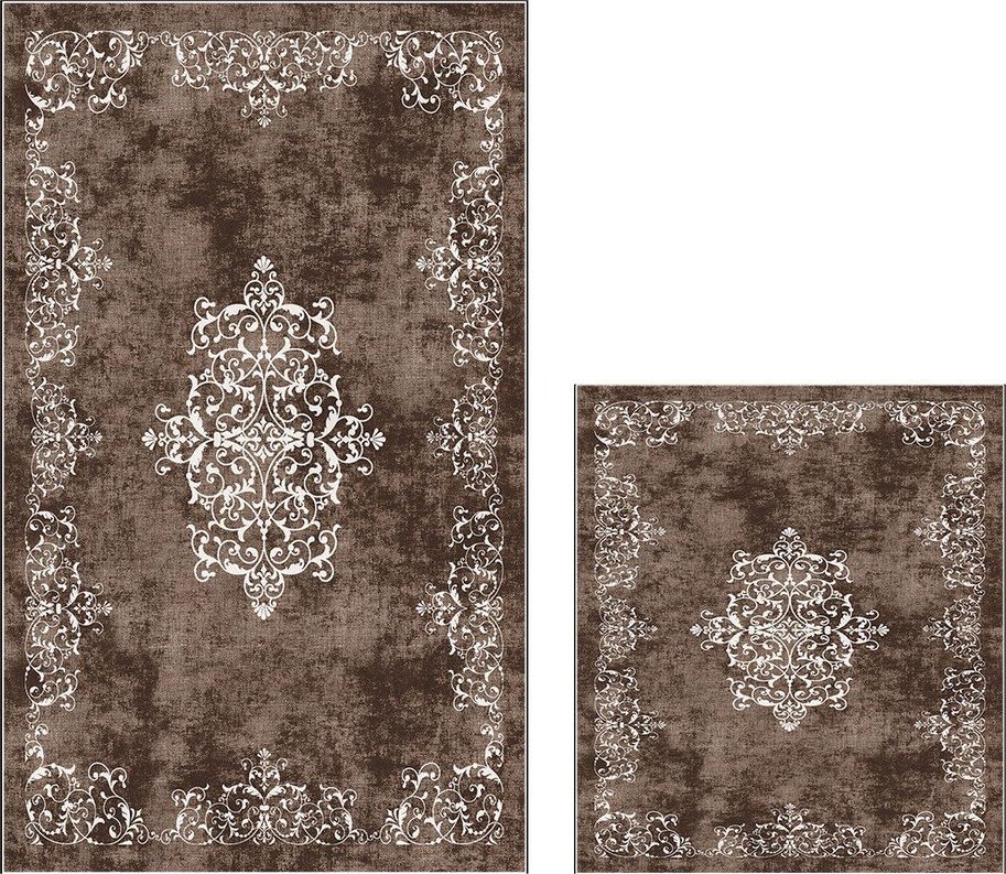 Hnědé koupelnové předložky v sadě 2 ks 60x100 cm – Foutastic Foutastic