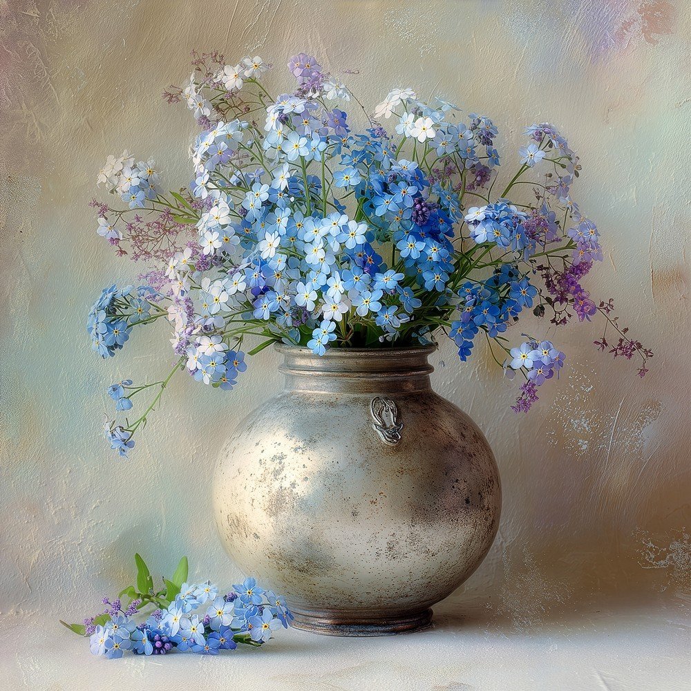 Tištěný obraz na plátně 32x32 cm Forget-me-not – Styler Styler