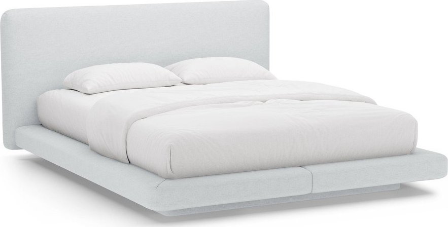 Světle šedá čalouněná dvoulůžková postel 200x200 cm Linea – Micadoni Micadoni