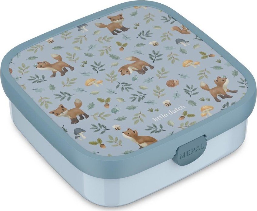 Světle modrý plastový dětský svačinový box Forest Friends – Mepal Mepal