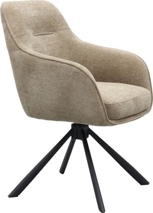 Taupe čalouněné jídelní křeslo s područkami Avola – Unique Furniture Unique Furniture