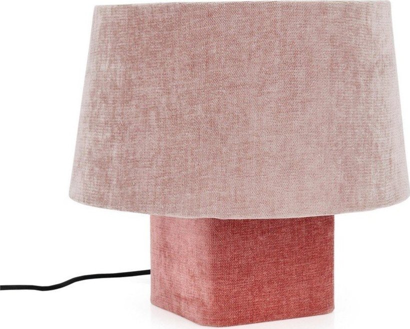 Růžová kovová stolní lampa s textilním stínidlem (výška 35 cm) Demra – Bizzotto Bizzotto