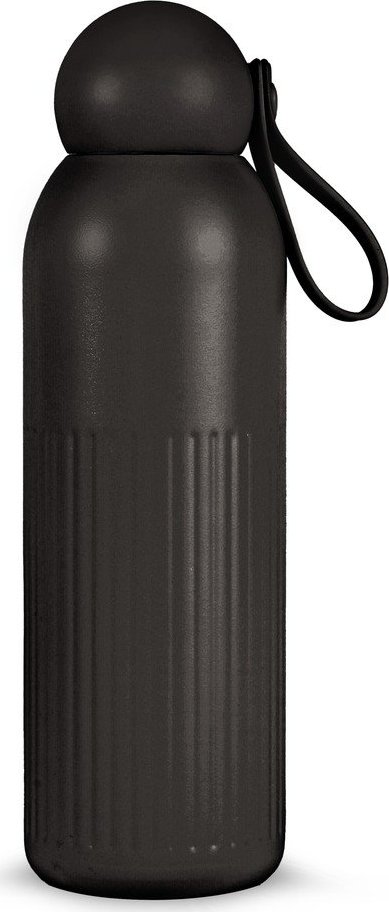 Černá termoláhev s brčkem z nerezové oceli 500 ml Tekla – Sagaform Sagaform