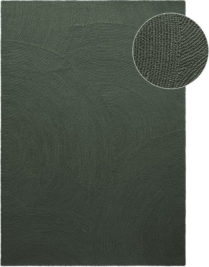 Tmavě zelený ručně tkaný vlněný koberec 80x150 cm Calmio – Hanse Home Hanse Home