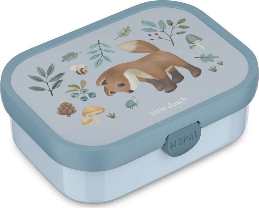 Světle modrý plastový dětský svačinový box Forest Friends – Mepal Mepal