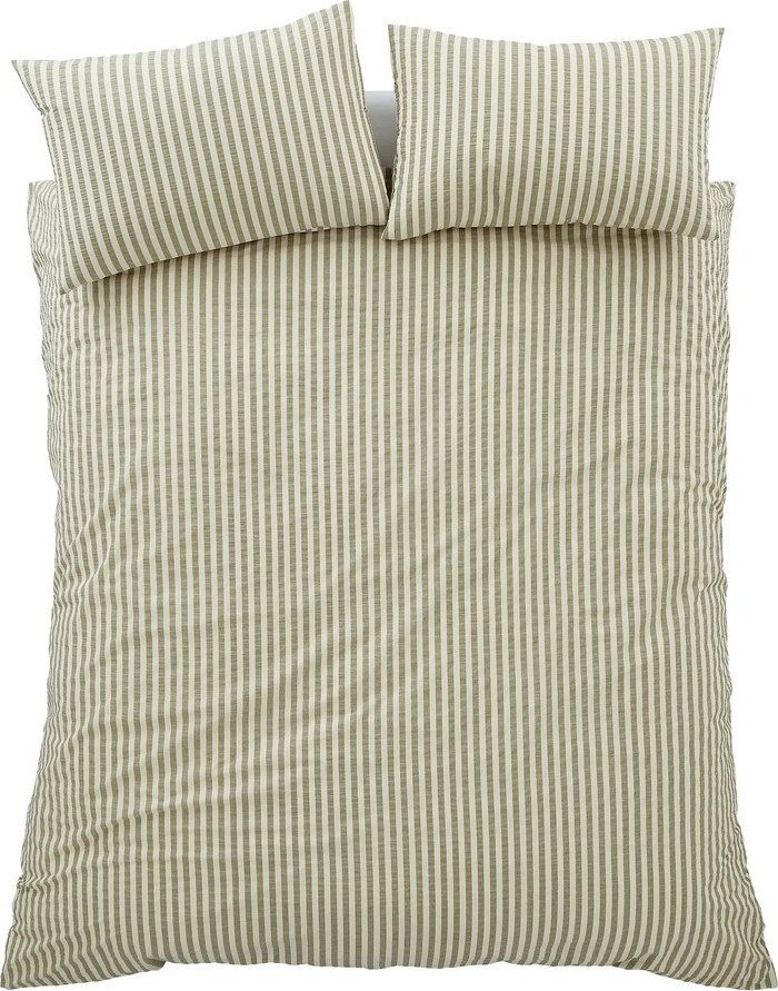Zelené 3dílné povlečení na dvoulůžko 200x200 cm Cotton Rich Woven Stripe – Pineapple Elephant Pineapple Elephant
