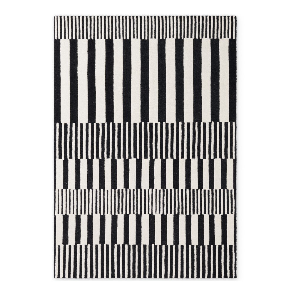 Černobílý ručně tkaný vlněný koberec 160x230 cm Stryve Pulse – Elle Decoration Elle Decoration