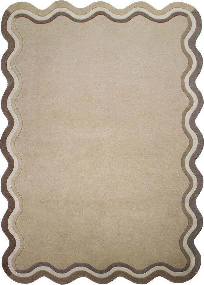 Ručně tkaný vlněný koberec v přírodní barvě 120x170 cm Leo Scallop – Flair Rugs Flair Rugs