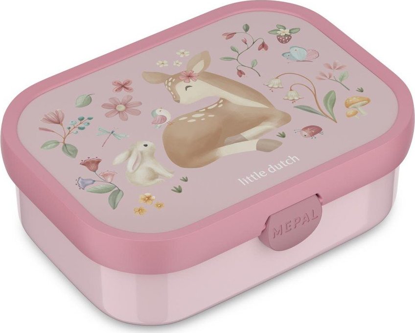 Světle růžový plastový dětský svačinový box Fairy Garden – Mepal Mepal