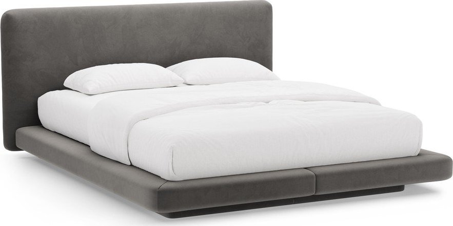 Tmavě šedá čalouněná dvoulůžková postel 200x200 cm Linea – Micadoni Micadoni