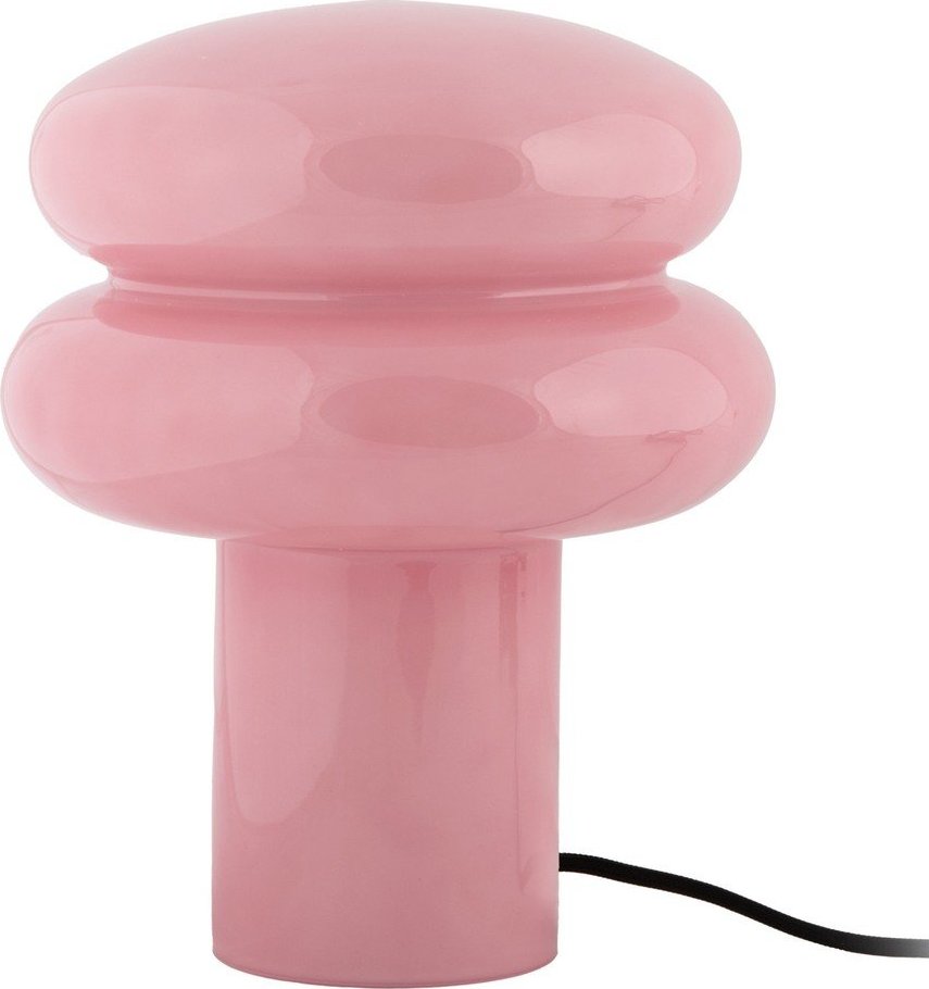 Růžová skleněná stolní lampa (výška 24 cm) Incesante – Leitmotiv Leitmotiv