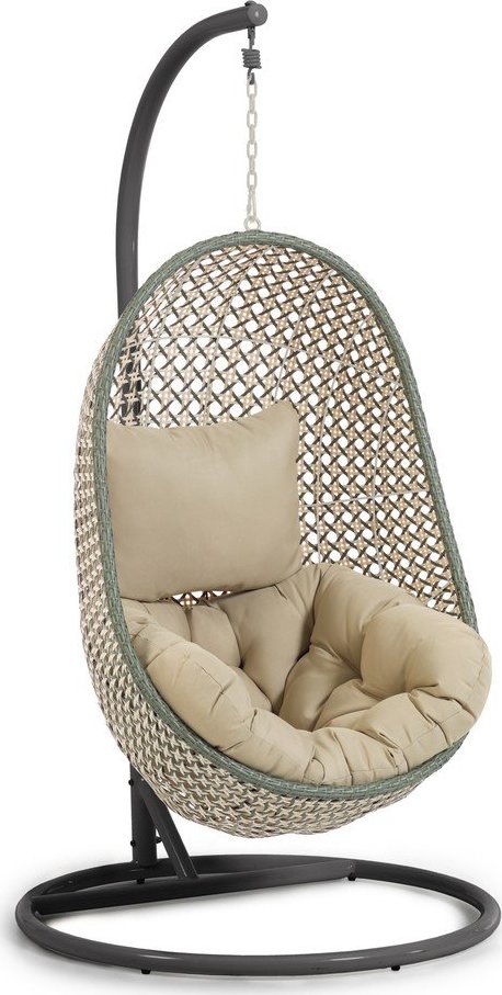 Zelené/v přírodní barvě polstrované závěsné zahradní křeslo Cira – Kave Home Kave Home