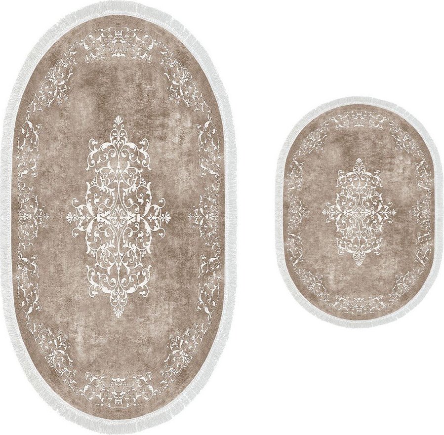 Taupe koupelnové předložky v sadě 2 ks 60x100 cm – Foutastic Foutastic