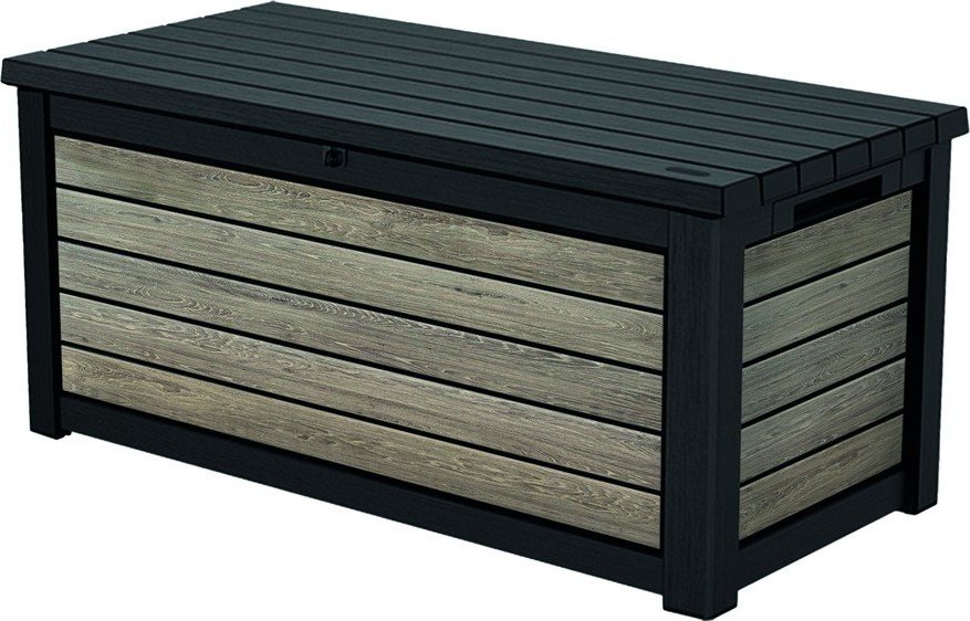 Černý/ve světle přírodní barvě plastový zahradní úložný box Deco Ashwood – Keter Keter