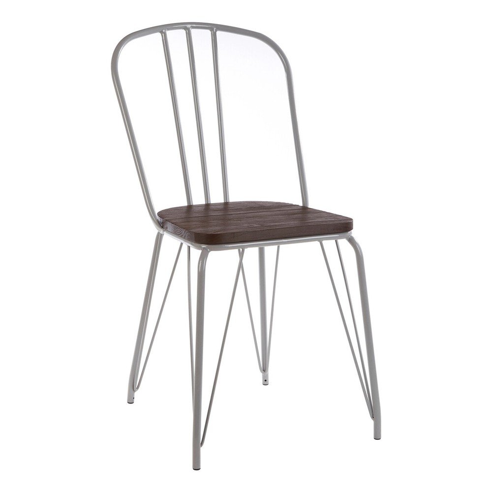 Šedá/v tmavě přírodní barvě jídelní židle z jilmového dřeva District – Premier Housewares Premier Housewares