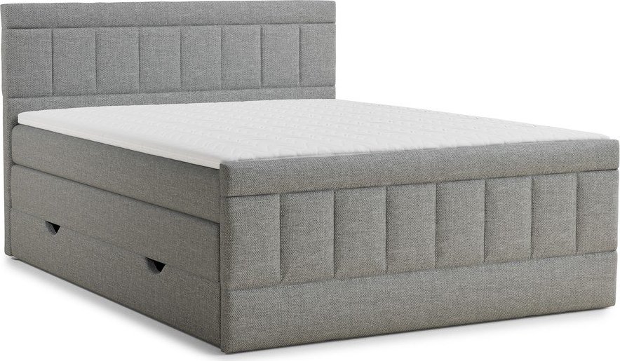Šedá boxspring postel s úložným prostorem 200x200 cm Caya – Maison de Rêve Maison de Reve