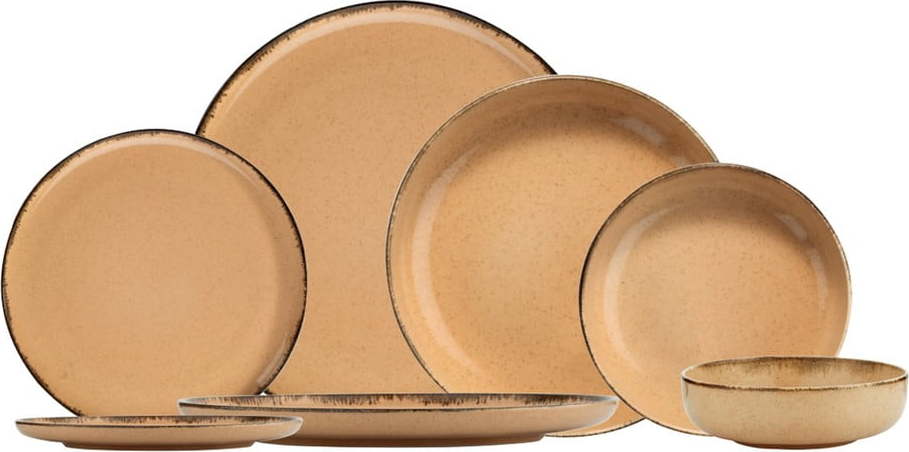 24dílná sada růžového porcelánového nádobí Kütahya Porselen Pearl Kütahya Porselen