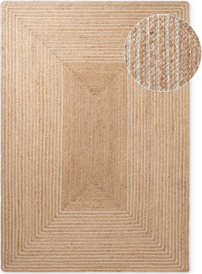 Oboustranný/ručně tkaný jutový koberec v přírodní barvě/ve světle přírodní barvě 200x300 cm Juno – Hanse Home Hanse Home