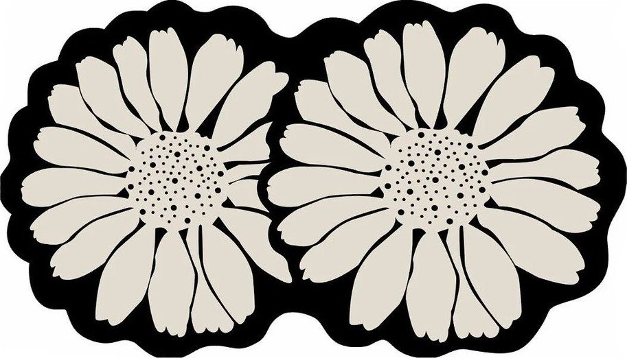 Černá/krémová koupelnová předložka 70x120 cm Flor Extrana – Foutastic Foutastic