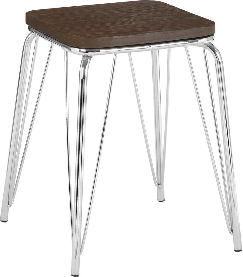 Stolička z jilmového dřeva ve stříbrné barvě/v přírodní barvě District – Premier Housewares Premier Housewares