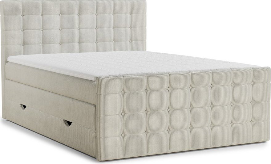 Krémová boxspring postel s úložným prostorem 160x200 cm Tasca – Maison de Rêve Maison de Reve