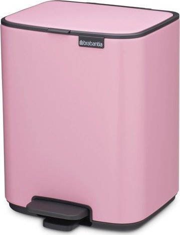 Růžový nášlapný ocelový odpadkový koš 7 l Bo – Brabantia Brabantia