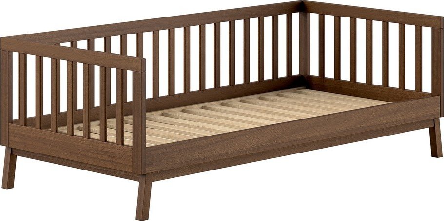 Hnědá dětská postel z borovicového dřeva s roštem 90x200 cm Sezane – Vipack Vipack