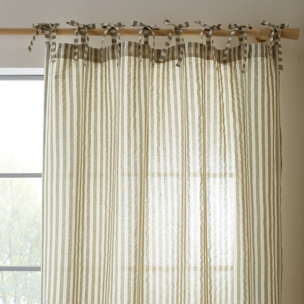 Zelený závěs 140x183 cm Zanzibar Woven Stripe – Pineapple Elephant Pineapple Elephant