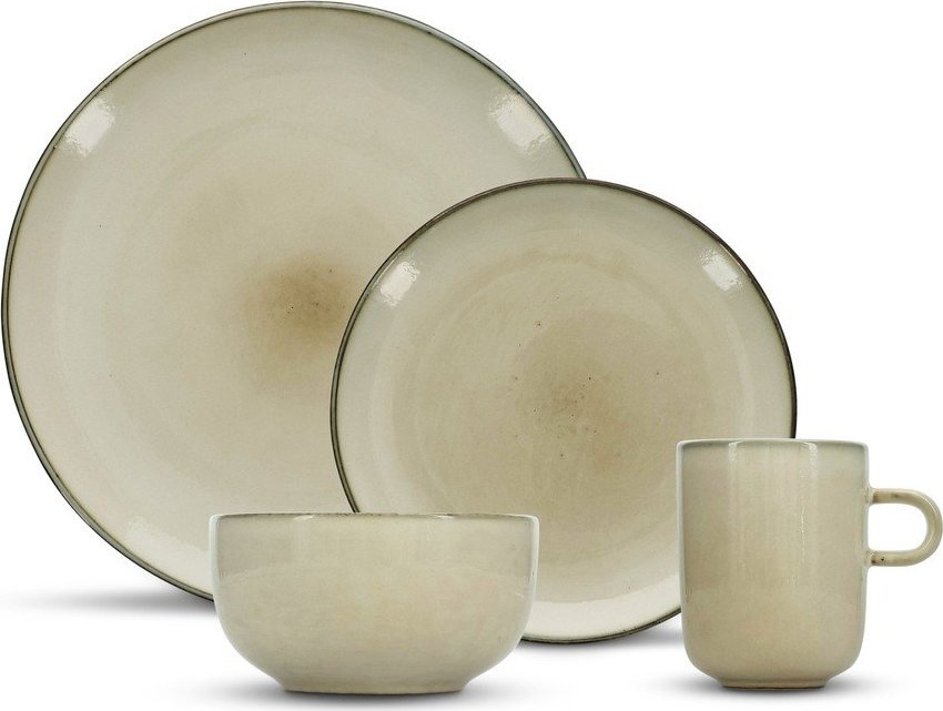 Kameninová jídelní sada 16 ks pro 4 osoby Meridian – Salt&Pepper Salt&Pepper