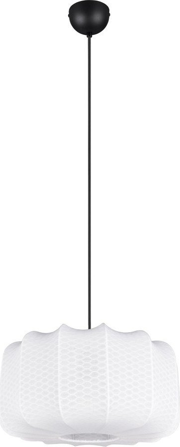 Bílé kovové závěsné svítidlo s textilním stínidlem ø 40 cm Madleine – Reality Reality