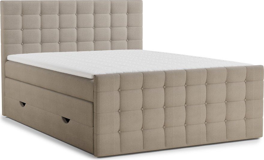 Béžová boxspring postel s úložným prostorem 180x200 cm Tasca – Maison de Rêve Maison de Reve