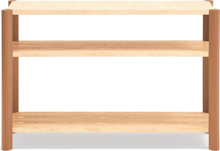 Regál v dekoru dubu v cihlové barvě/ve světle přírodní barvě 126x84x43 cm Bona – Teulat Teulat